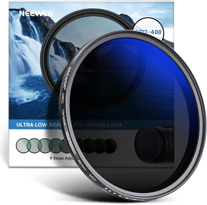 NEEWER 46mm Variable ND Filter ND2-ND400, Neutral Density Filter, Water and by Neewer