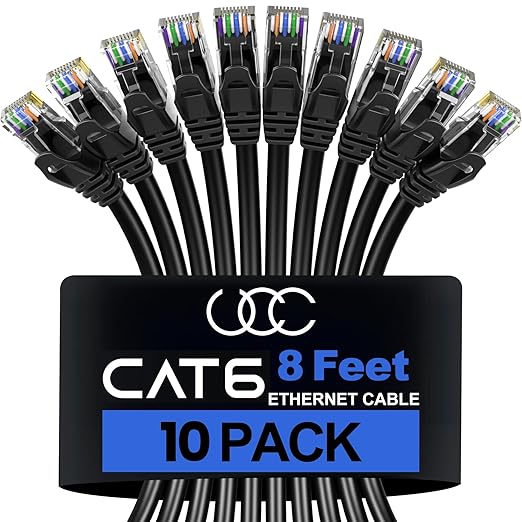 Ultra Clarity Cables Cat 6 Ethernet Cable 8 Feet, Cat6 Patch Cable, High Speed by UltraClarityCables