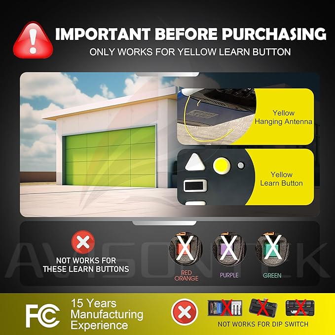 Avisontek 2-Pack for LiftMaster 891LM Garage Door Opener Remote - Image 2