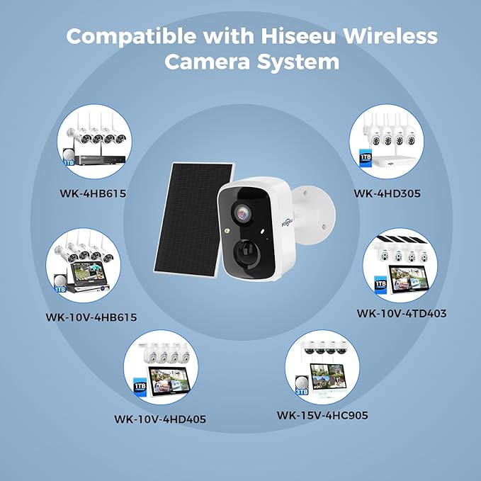 Hiseeu Solar Security Cameras Wireless Outdoor 2 Pack, Battery Powered 3K 4MP - Image 5