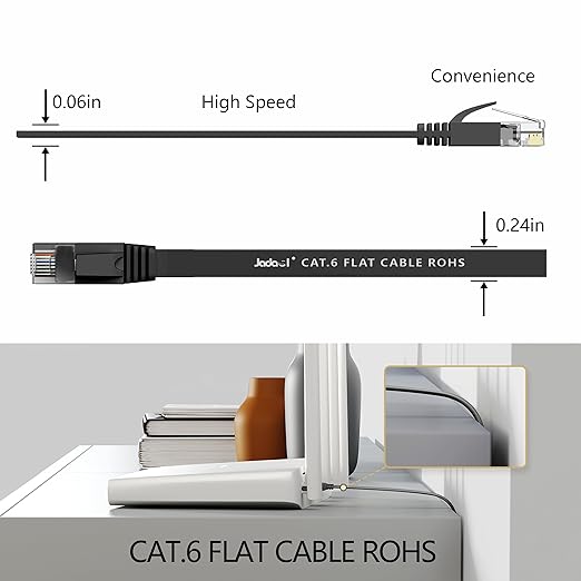 Jadaol Cat 6 Ethernet Cable 75 ft, 10Gbps Support Cat8 Cat7 Network, Flat RJ45 - Image 4