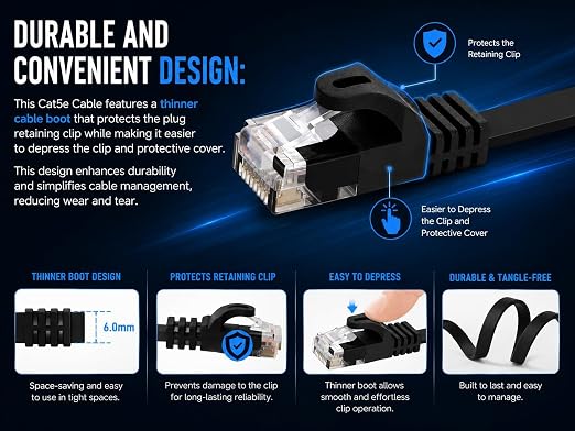 BRENDAZ Cat5e Ethernet Cable, 3ft. Network Ethernet Patch Cable, Snagless Cat - Image 5