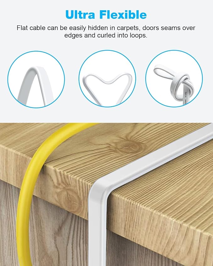 DDMALL CAT 8 Ethernet Cable 33ft, High Speed 40Gbps 2000MHz Shielded Flat - Image 5