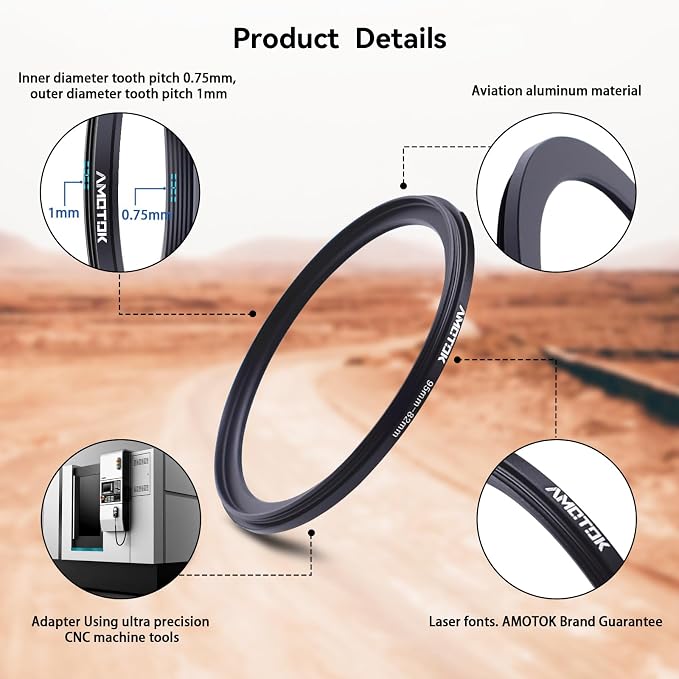 95mm Lens to 82mm Camera Lens Adapter, 95mm to 82mm Filter Step-Down Ring - Image 3