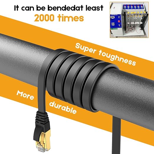 Ercielook CAT8 Ethernet Cable 20 ft High Speed, Shielded Flat Internet Cable - Image 6