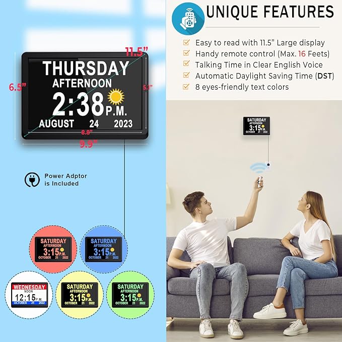 11.5 Inch Extra Large Digital Clock - Image 5