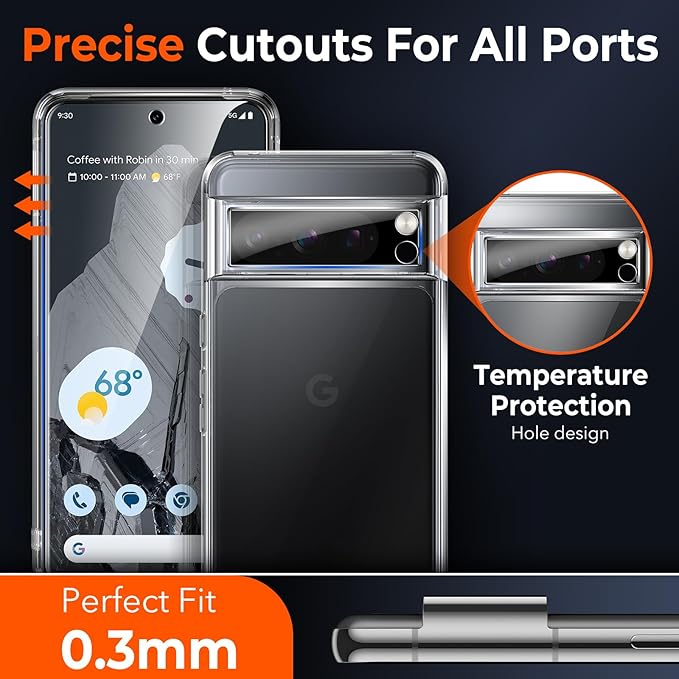 LK 2 Pack for Google Pixel 8 Pro Screen Protector + 2 Pack Camera Lens Protector - Image 3