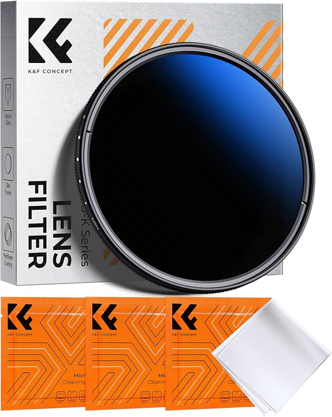 K&F CONCEPT 55mm Variable ND Lens Filter ND2-ND400 18 Multi-Layer Coatings by KFCONCEPT
