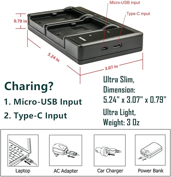 Kastar LB-070 Battery and LTD2 USB Charger Replacement - Image 4