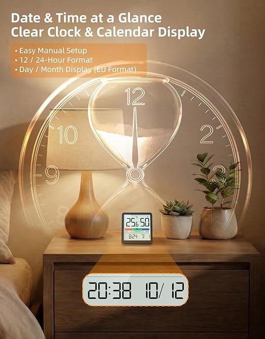 NOKLEAD Indoor Thermometer Hygrometer, Mini Desktop Digital Temperature and - Image 6