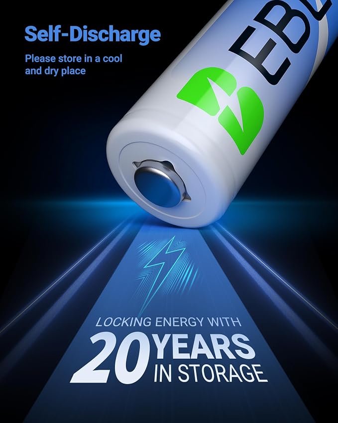 EBL Lithium AA Batteries 20 Pack, 3000mAh 1.5V Lithium Double A Batteries | - Image 4