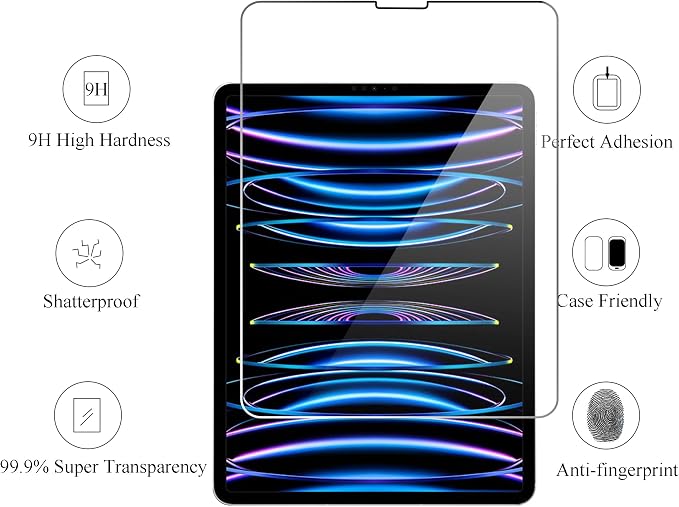 Ailun 2 Pack Screen Protector for iPad Pro 12.9 2022 6th & 2021 5th 2020 4th - Image 2