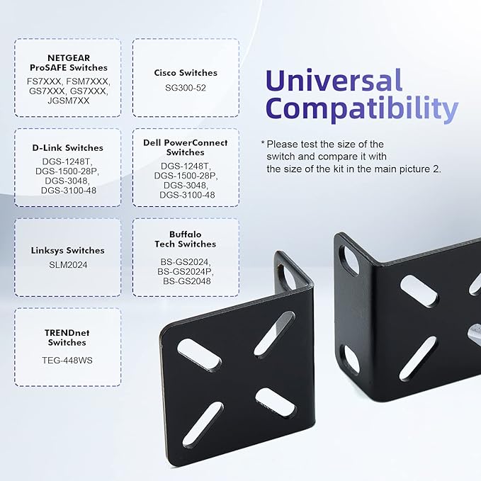 Rack Mount Kit Universal 1U Rack Ears - Image 3