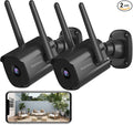Septekon Security Camera Outdoor 2 Pack, 2.4G Wired WiFi Cameras by Septekon