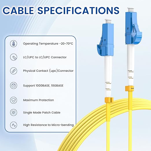 SpeedyCables- OS2 LC to LC Fiber Patch Cable 2M-6Pack, 1G/10Gb 9/125um SIMPLEX - Image 4