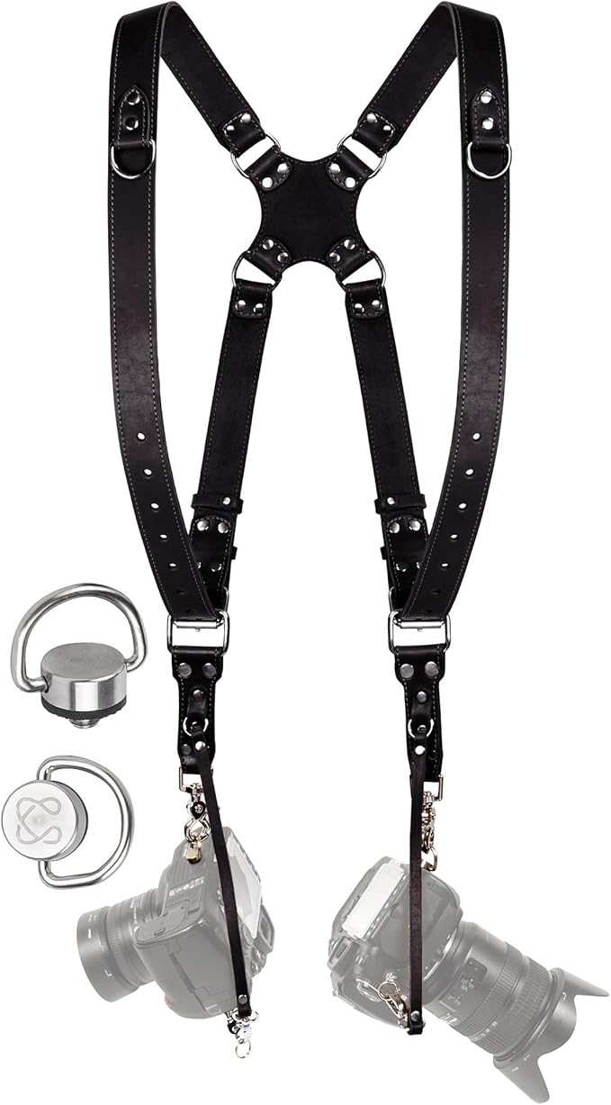 C Coiro Dual Camera Harness Shoulder Leather Camera Strap by CCoiro