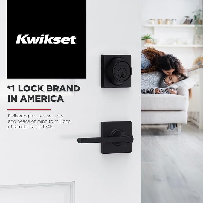 Kwikset Casey Door Handle, Satin Nickel | Interior Lever | Keyless Turn Lock | - Image 10