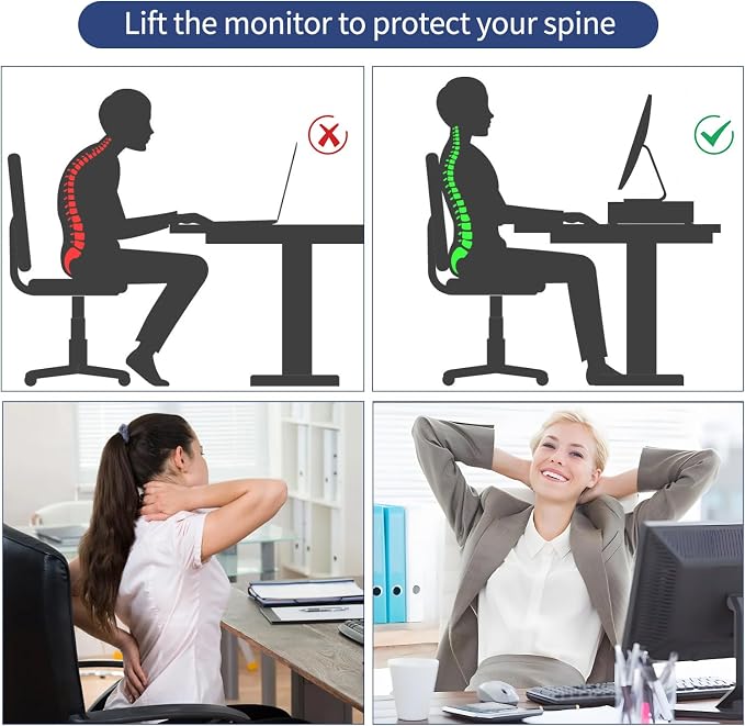 AUPSEN Computer Monitor Stands Riser，2-Tier Desk Organizers and Accessories - Image 2