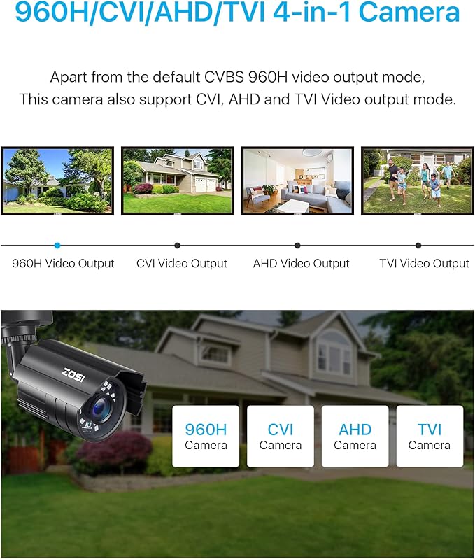 ZOSI 1080P CCTV Camera Outdoor Indoor Hybrid 4 in 1 HD TVI/CVI/AHD/CVBS Home - Image 2