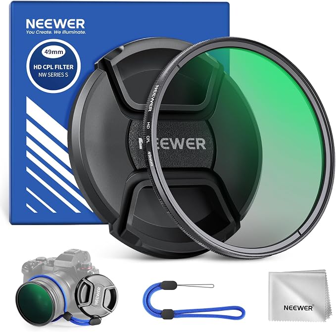 NEEWER 49mm CPL Filter with Lens Cap, Ultra Thin Circular Polarizing Filter by Neewer