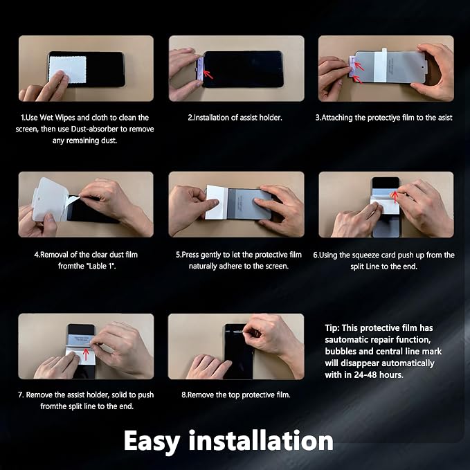 Privacy Screen Protector for Samsung Galaxy A37, 1+2 Pack TPU Anti-Spy Film - Image 9