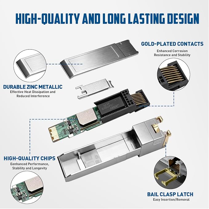 10G SFP+ to RJ45 Transceiver, Auto-Negotiation Copper SFP to Ethernet Module - Image 5