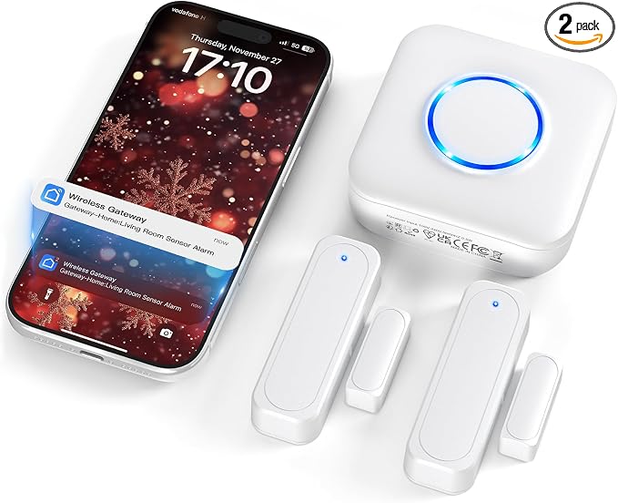 Door Chime, Smart WiFi Door Sensor Chime Window Sensor Alarm by PHYSEN