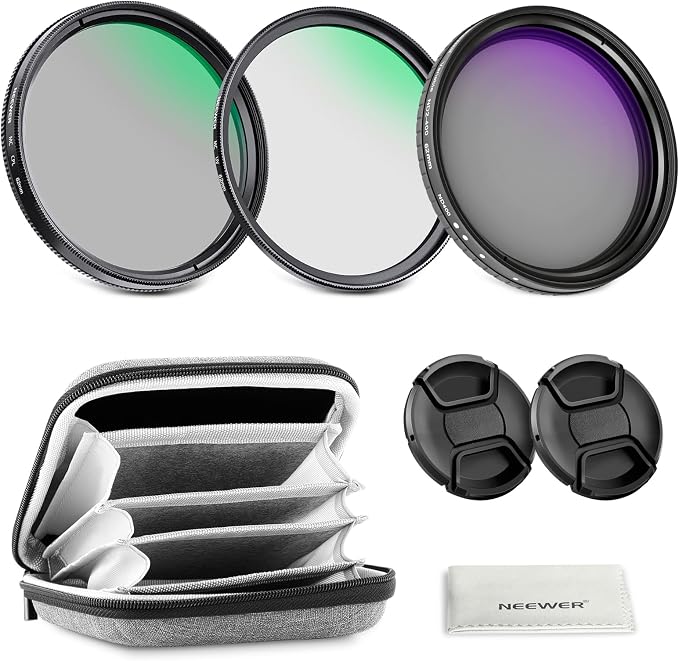 NEEWER 62mm Variable ND + CPL + UV Filter Kit by Neewer