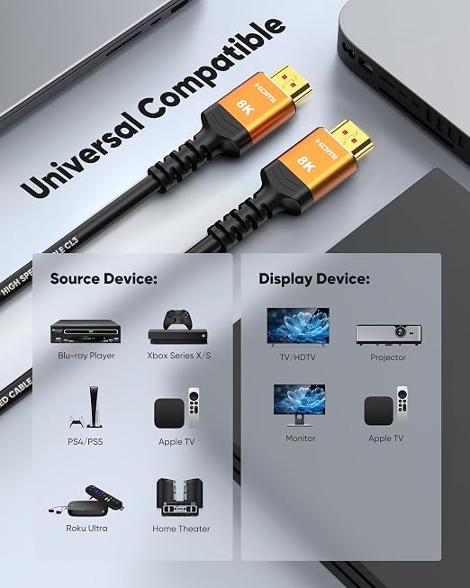 Highwings HDMI Cables 20FT Long, 8K Ultra High Speed HDMI 2.1 Cable 8K@60 - Image 6