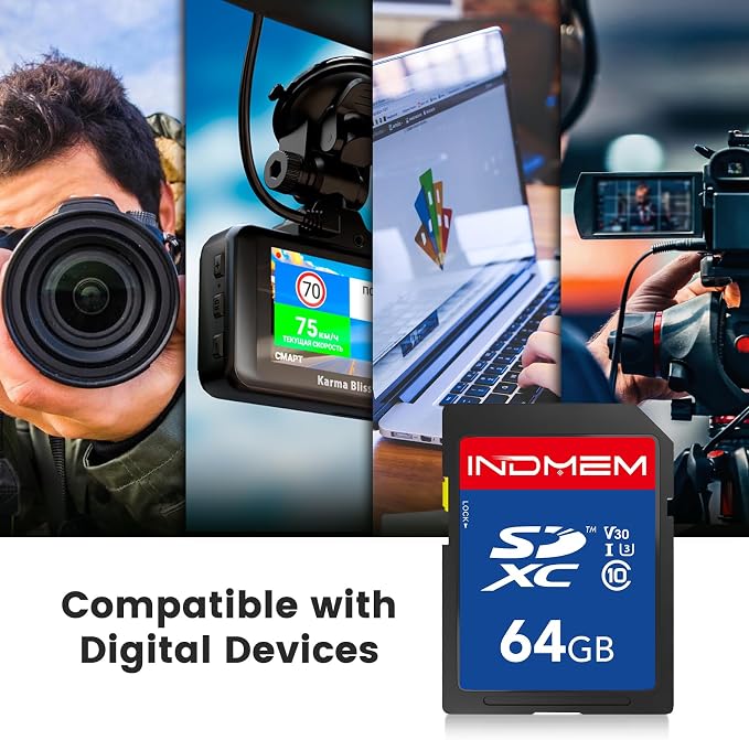 64GB SD Card 2Pack, High Speed up to 90M/S, C10/U3/V30, SDXC UHS-I Memory Cards - Image 4