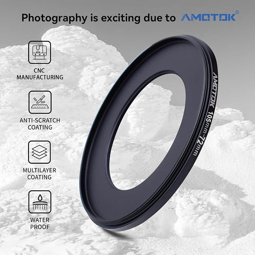 105mm Lens to 72mm Camera Lens Adapter, 105mm-72mm Filter Step-Down Ring - Image 2