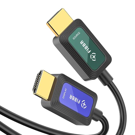 Fiber Optic HDMI Cable 50 ft 2.1 8K 48Gbps High Speed Supports 8K@60Hz 4K@120Hz by FibbrOfficial