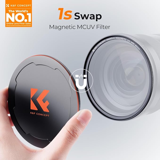 K&F CONCEPT 49mm Magnetic MC UV Lens Protection Filter + Lens Filter Cap - Image 2