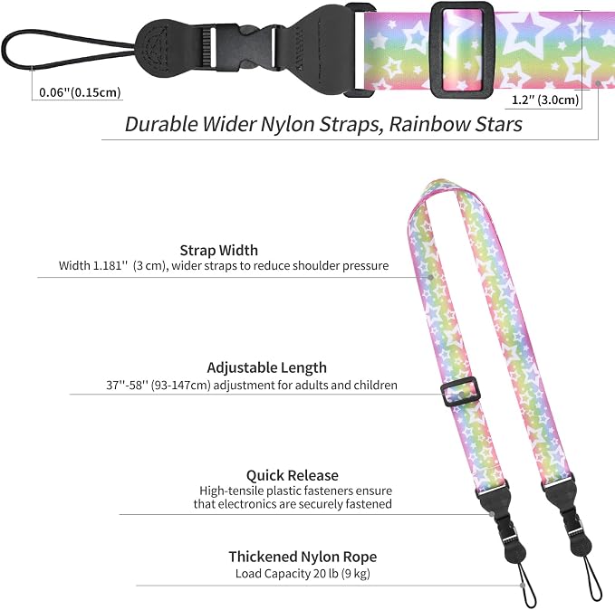 FIEIL 5 Pack Adjustable Shoulder Strap, Nylon Camera Strap, Comfortable Neck - Image 6