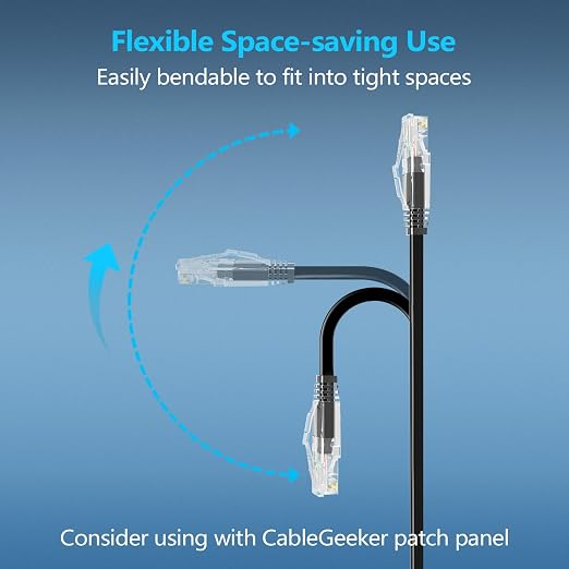 CableGeeker Patch Cables Cat6a 14ft Slim, Cat6 Ethernet Patch Cable 10G Support - Image 3