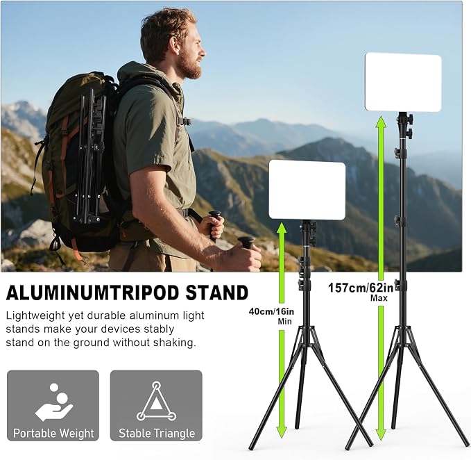 30W Upgraded Photography Lighting Kit, Anautin 2-Pack LED Video Lighting - Image 7