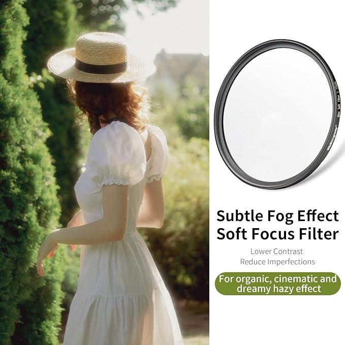 Walking Way 82MM White Pro Mist Diffusion Lens Filter, Dreamy Fog & Soft Glow - Image 2