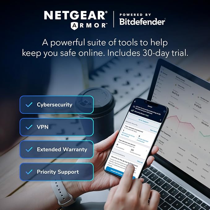 NETGEAR Orbi Cable Modem Router Combo Mesh System DOCSIS 3.1 – AX4200 WiFi 6 – - Image 3