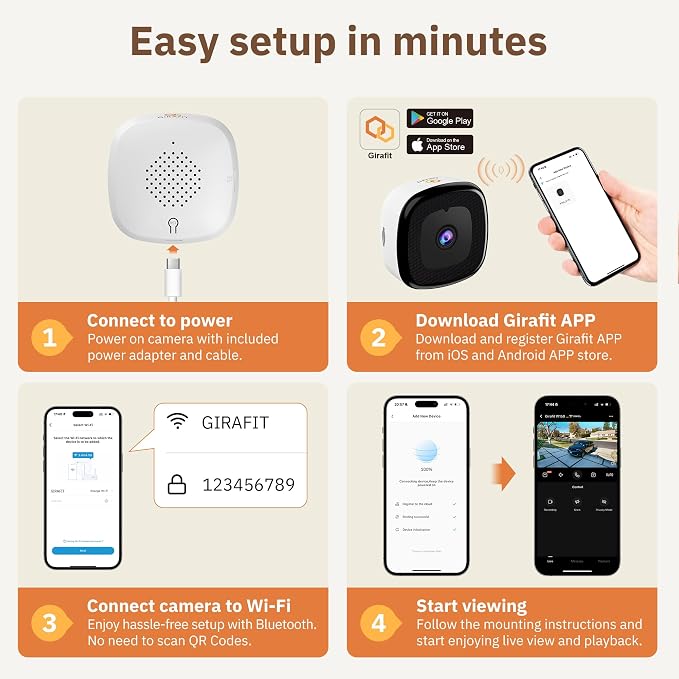 Girafit 3MP 2K Window Camera, 2.4GHz&5GHz WiFi Indoor Cameras - Image 9