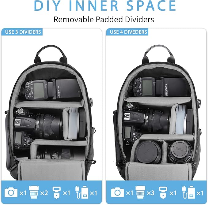 TAAOKA Camera Sling Bag for Photographer– Waterproof Crossbody Camera Bag - Image 4