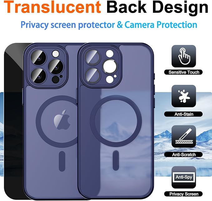 for iPhone 15 Pro Case with Privacy Screen Protector and Camera Protection - Image 2