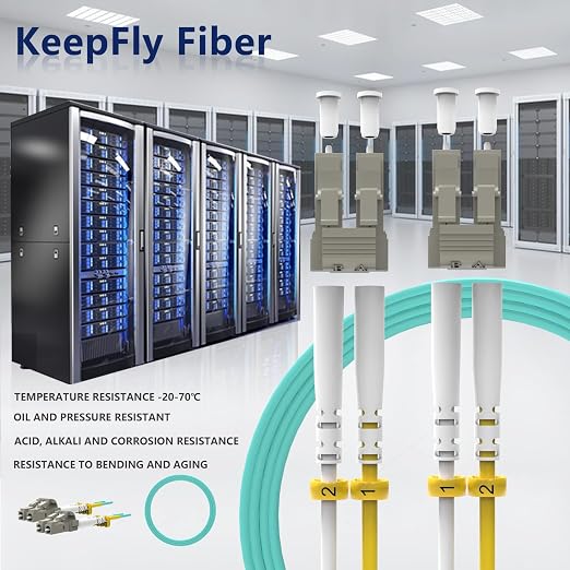 KeepFly Fiber- OM4 LC to LC Fiber Patch Cable 100ft/30M, Length Option:0.2m-200m - Image 6