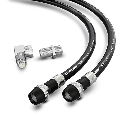 G-PLUG RG6 Coaxial Cable 15FT – Triple Shielded, Waterproof, 75 Ohm by G-PLUG