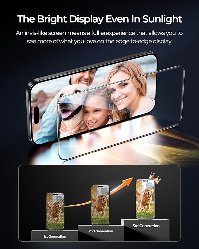 MRGLAS 4-Pack TOP 9H+ Glass for iPhone 16 Plus Privacy Screen Protector UNBREAK - Image 7