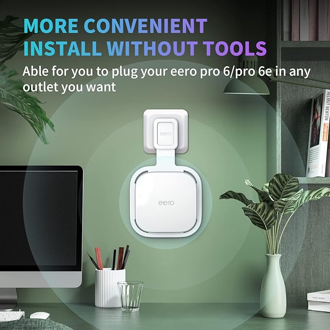 Wall Mount Holder for eero Pro 6e/6 Mesh Wi-Fi System, Outlet Wall Mount Stand - Image 6