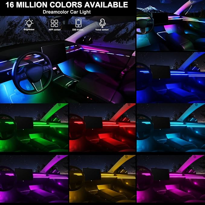 Dreamcolor Acrylic Interior Car LED Strip Light - Image 3