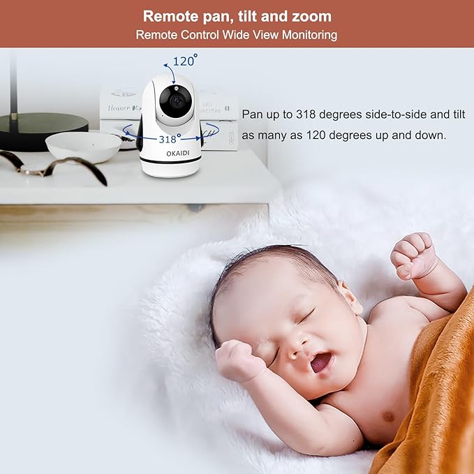 OKAIDI Video Baby Monitor with 4 Cameras, 30H Battery and 1000ft Range - Image 7