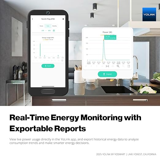 YoLink Smart Energy Plug 15A – 1/4 Mile LoRa Range, High-Power Devices - Image 4