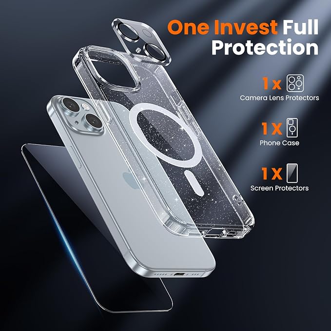 toushion 3 in 1 for iPhone 15 Plus Case Clear - Image 2