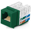 Everest 90° Angled RJ45 Cat6A Keystone Jacks 10-Pack in Green by EverestMediaSolutions
